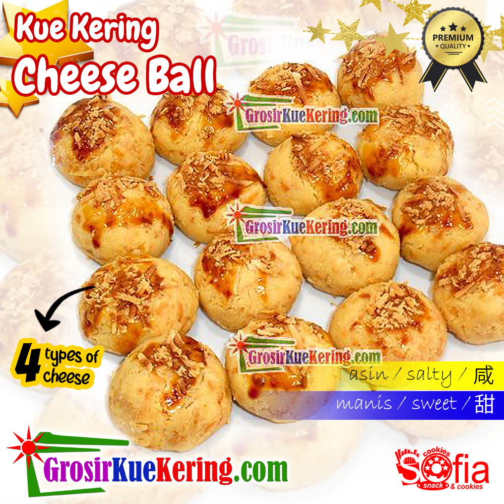 Kue Cheese Ball Sofia Premium 4 jenis keju (basket +-350g)