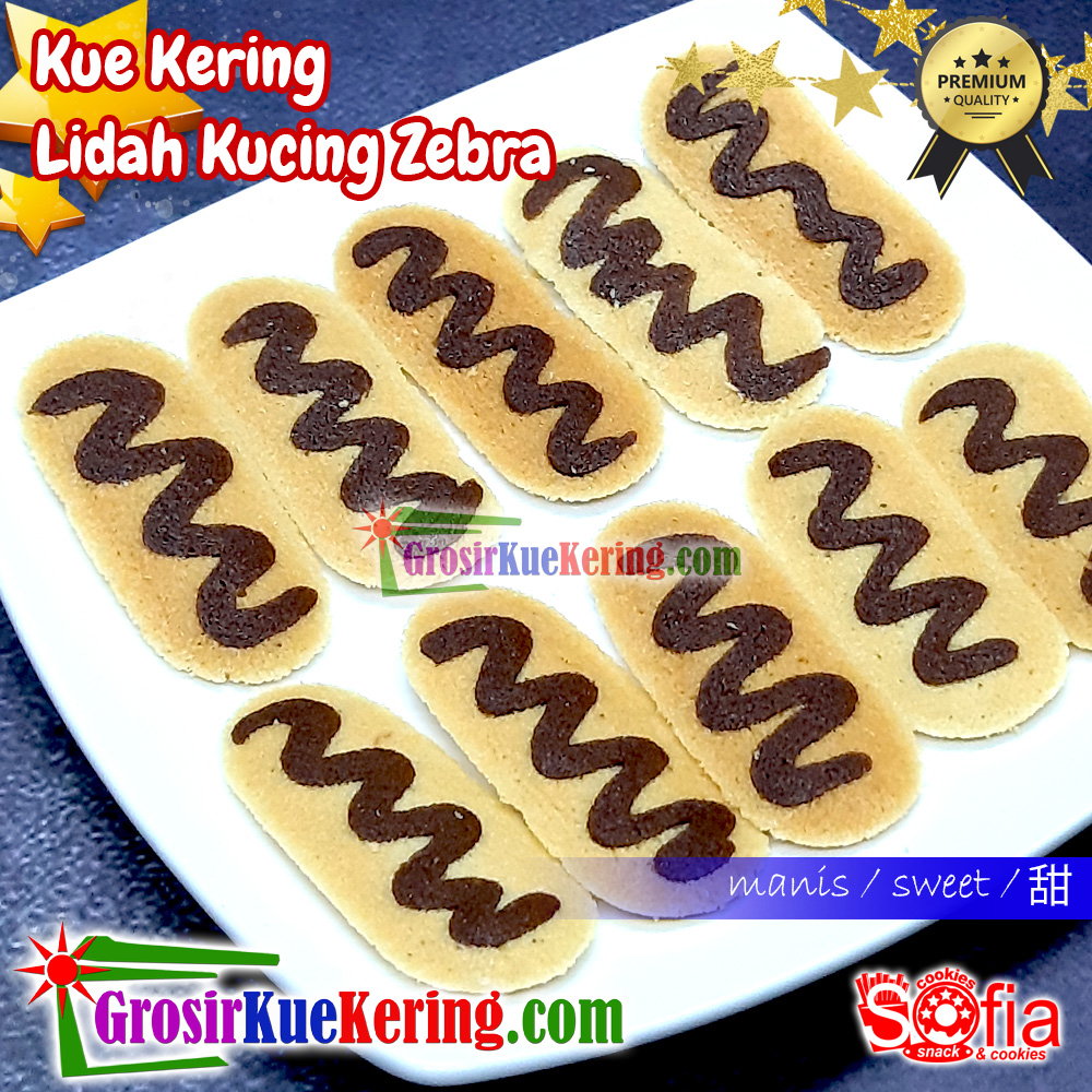 Kue Lidah Kucing Zebra Sofia Premium (stoples +-340g)
