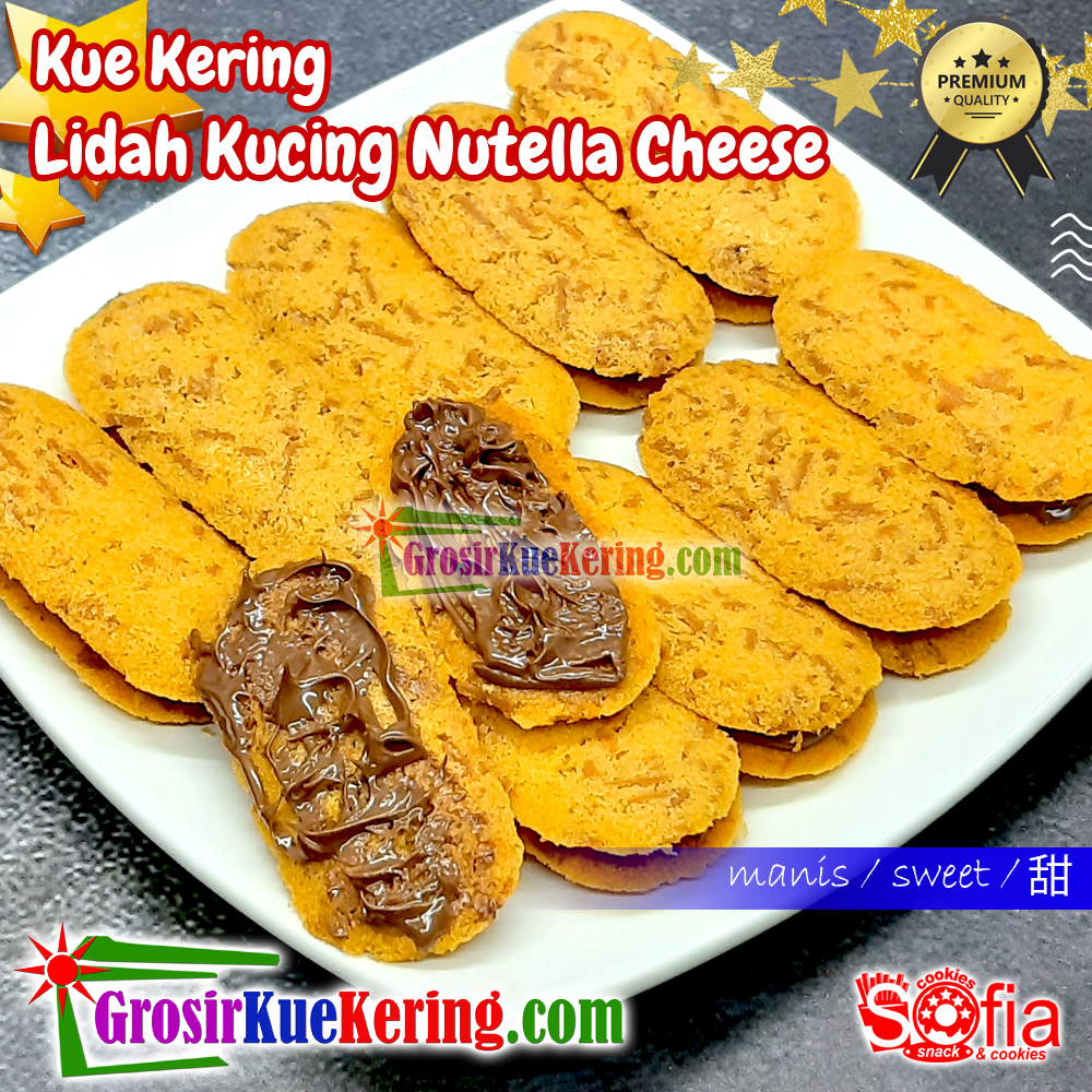 Kue Lidah Kucing Nutella Cheese Sofia Premium + Stoples sealware 10 lt