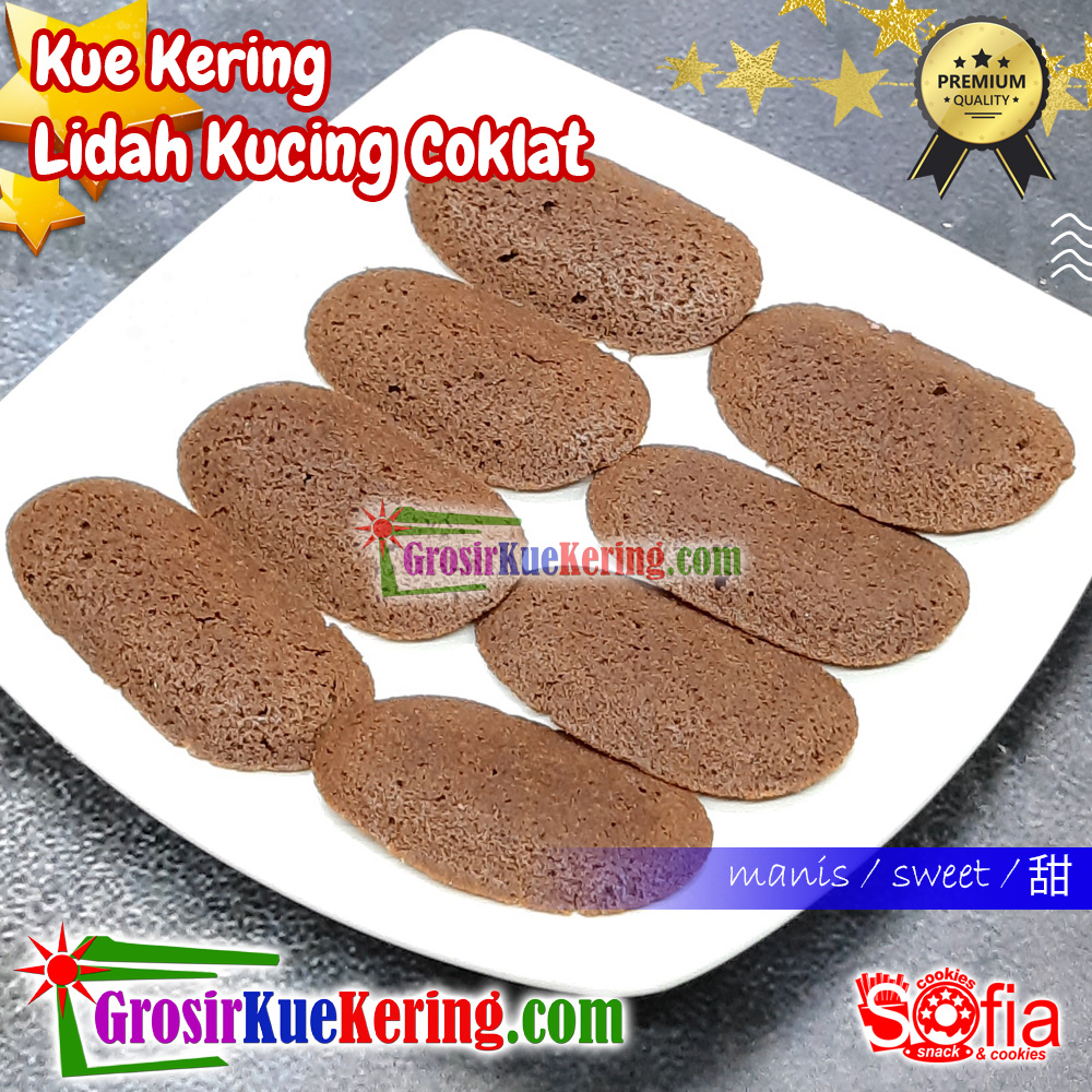 Kue Lidah Kucing Coklat Sofia Premium (stoples +-340g)