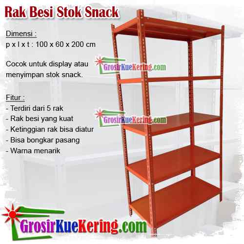 Rak Besi Ambalan 5 tingkat (pxlxt:100x60x200cm)