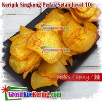 Keripik Singkong Bulat Pedas Setan Level 10 